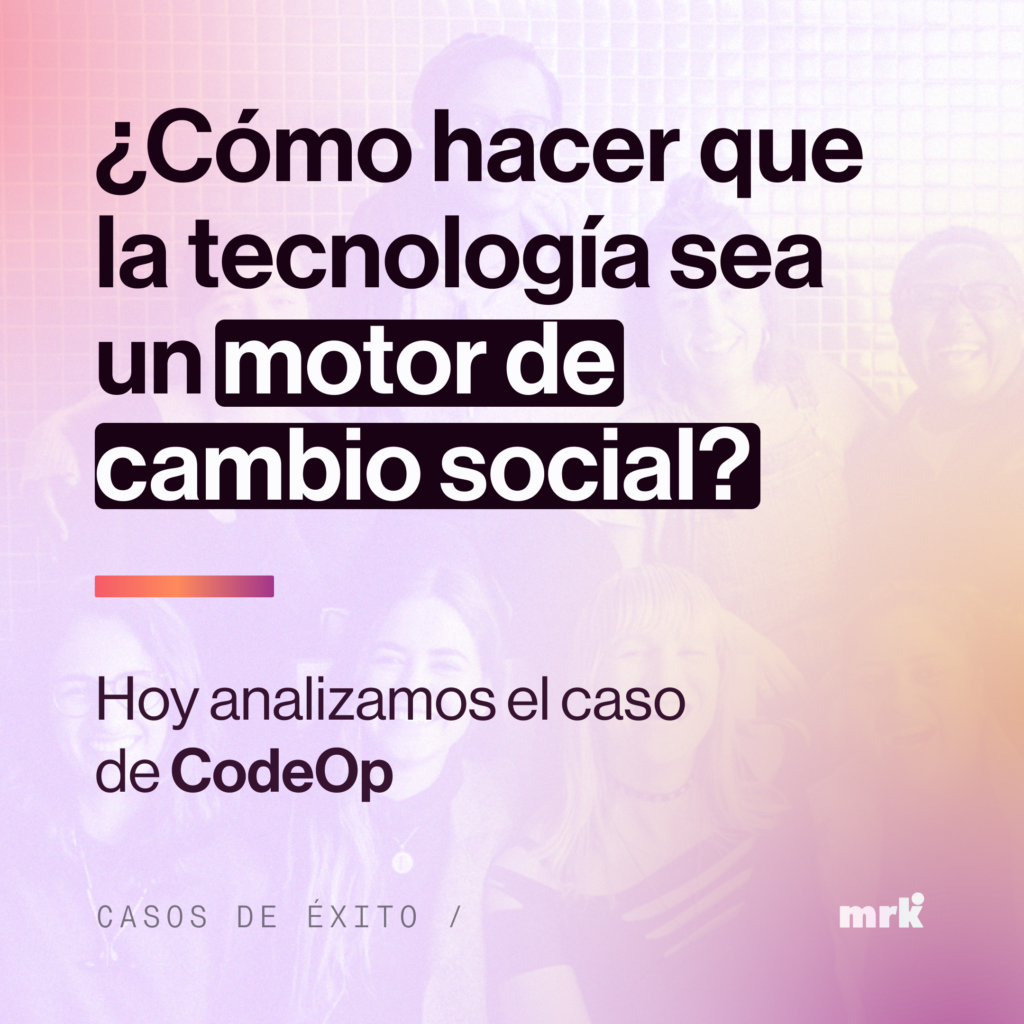 ¿c´mo hacer que la tecnología sea un motor de cambio social? hoy analizamos el caso de CodeOp. Logo Meraki